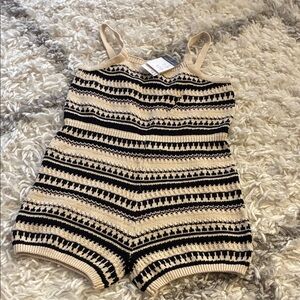 Primark Black and Cream Knit romper